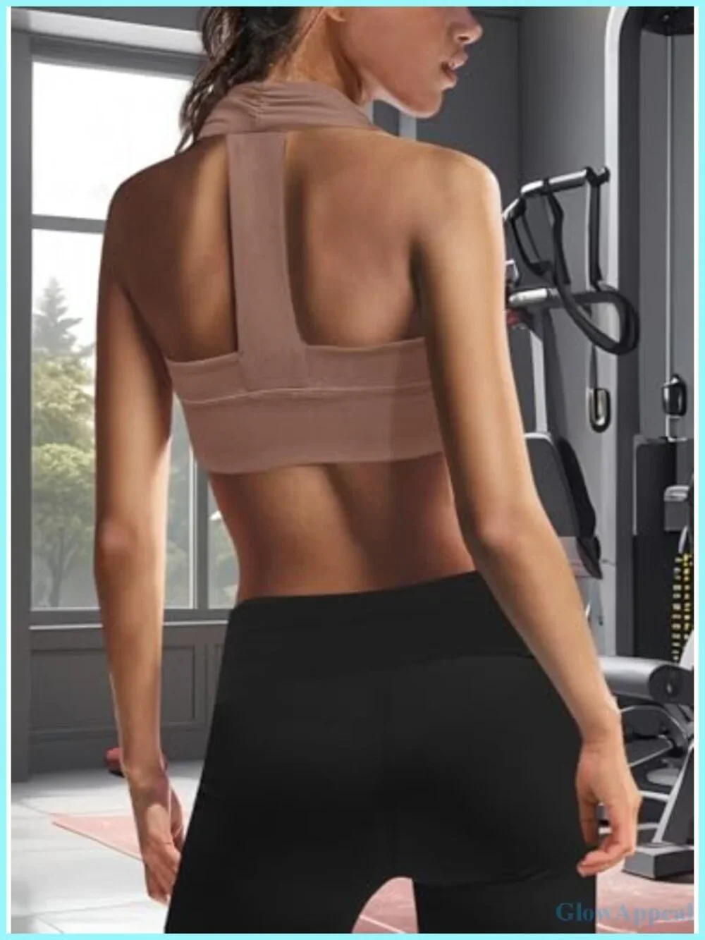 Halter Sports Bra Cropped Workout Top Medium Impact Racerback Pilates Bra
